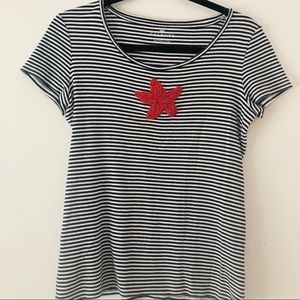 Talbots size xs short sleeve striped t shirt